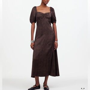 Madewell Puff-Sleeve Sweetheart Midi Dress | Sz 6 NWT